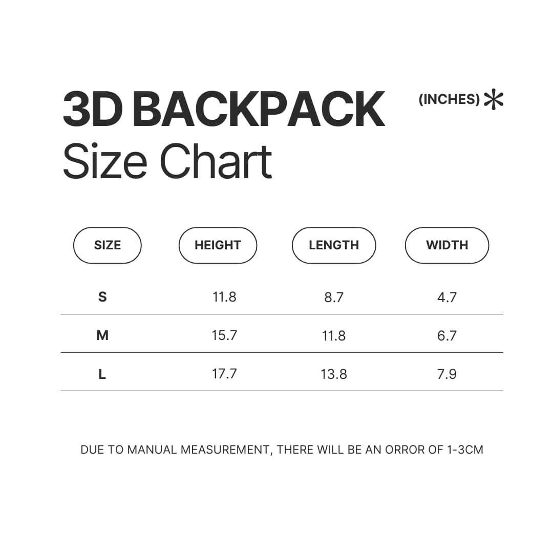 3D Backpack Size Chart - Outer Wilds Store