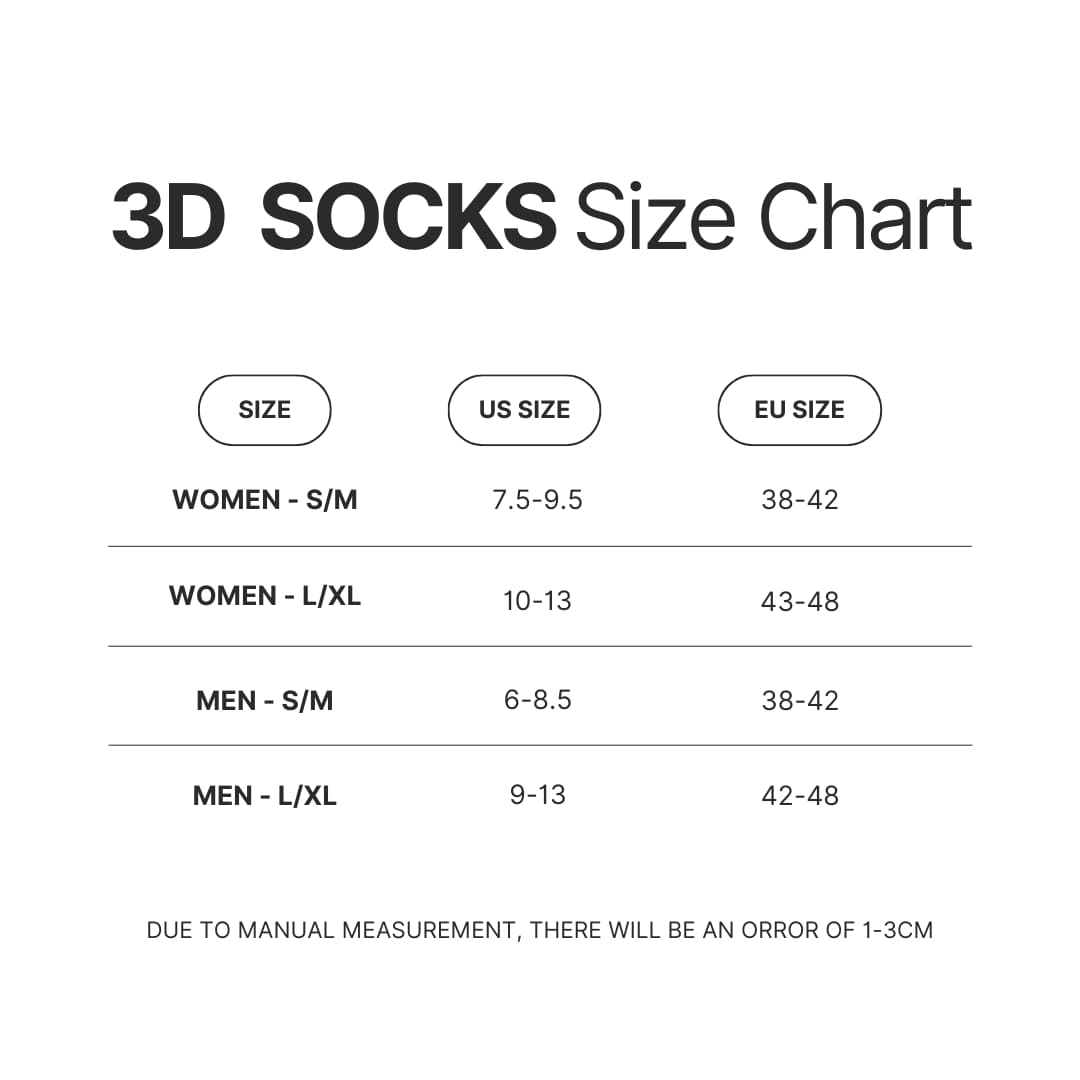 3D Socks Size Chart - Outer Wilds Store