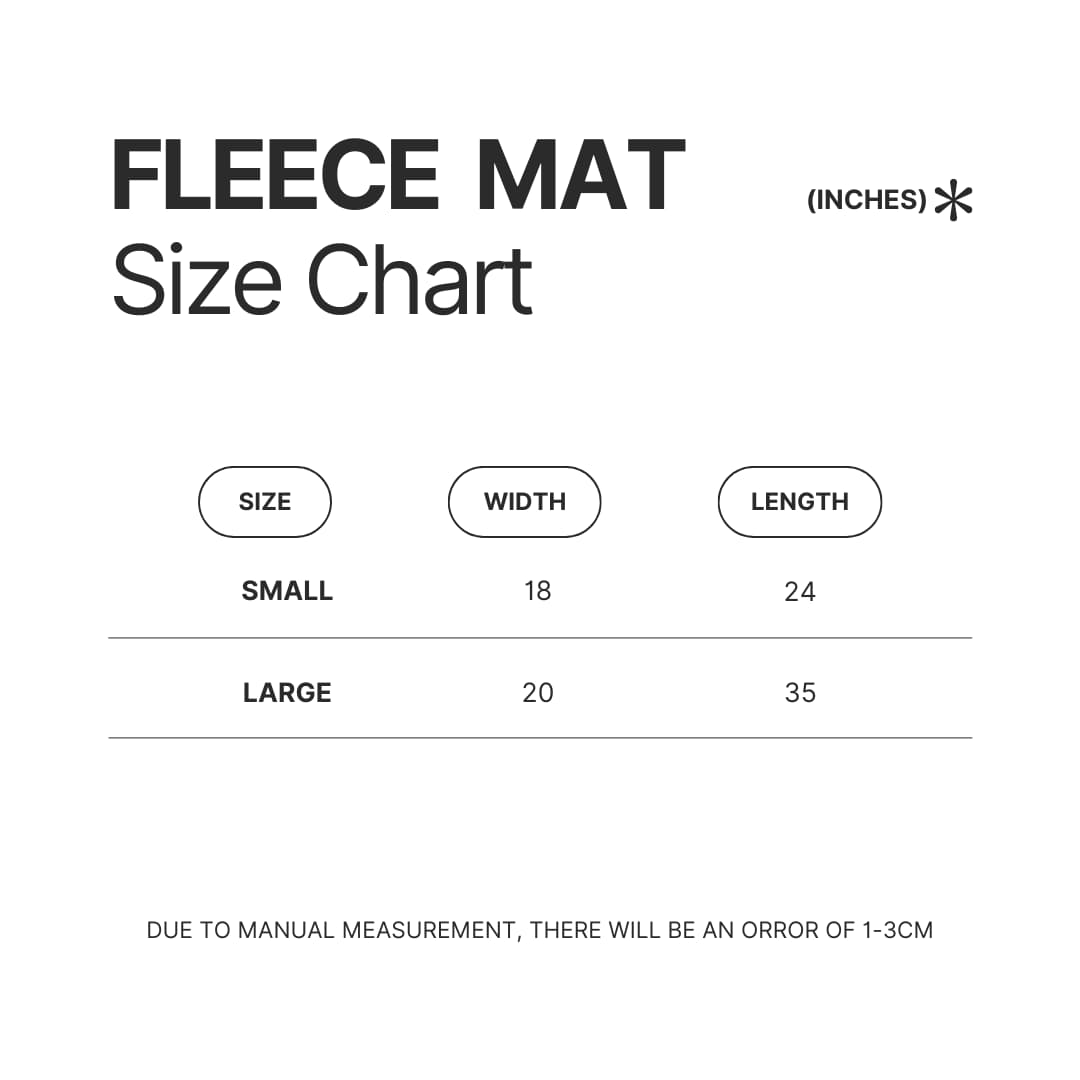 Fleece Mat Size Chart - Outer Wilds Store