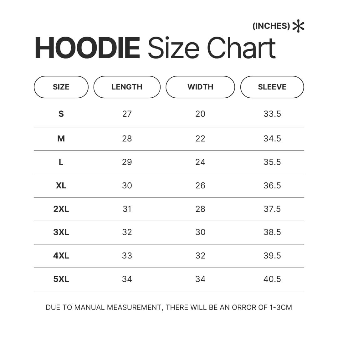 Hoodie Size Chart - Outer Wilds Store