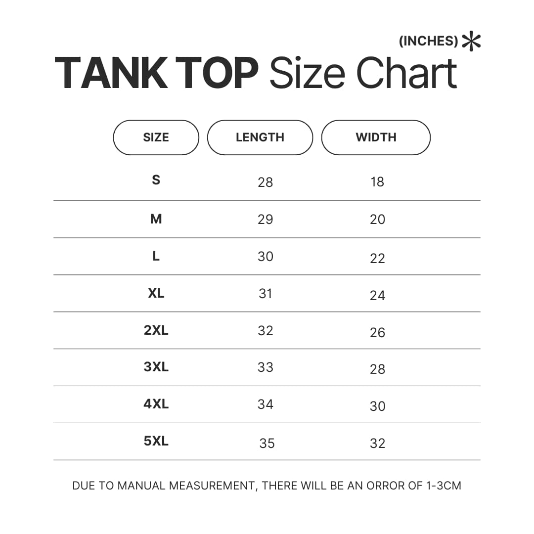 Tank Top Size Chart - Outer Wilds Store